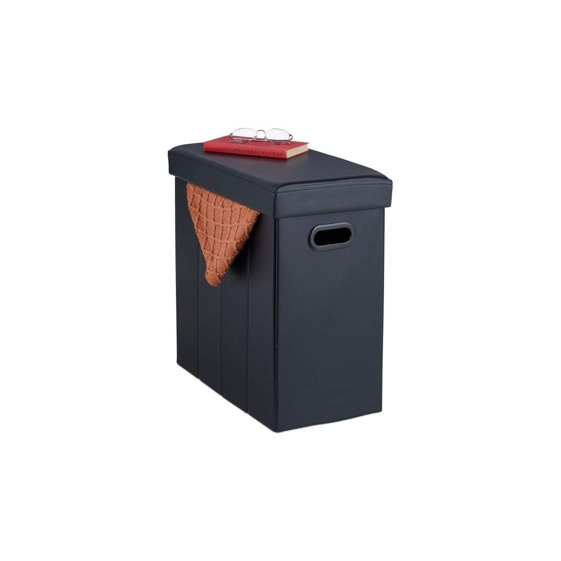 Ottoman i svart konstläder | Mode & Accessoarer - Accessoarer | Pryloteket