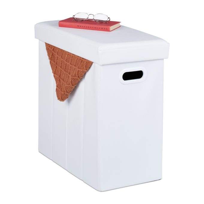 Ottoman i hvidt kunstlæder