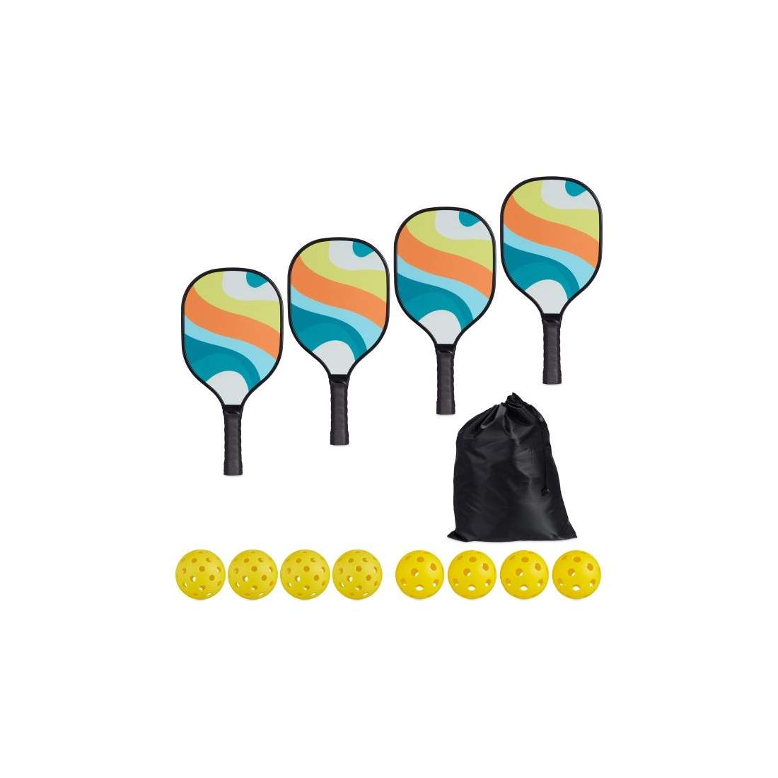 Pickleball sæt 4 ketchere & 8 bolde