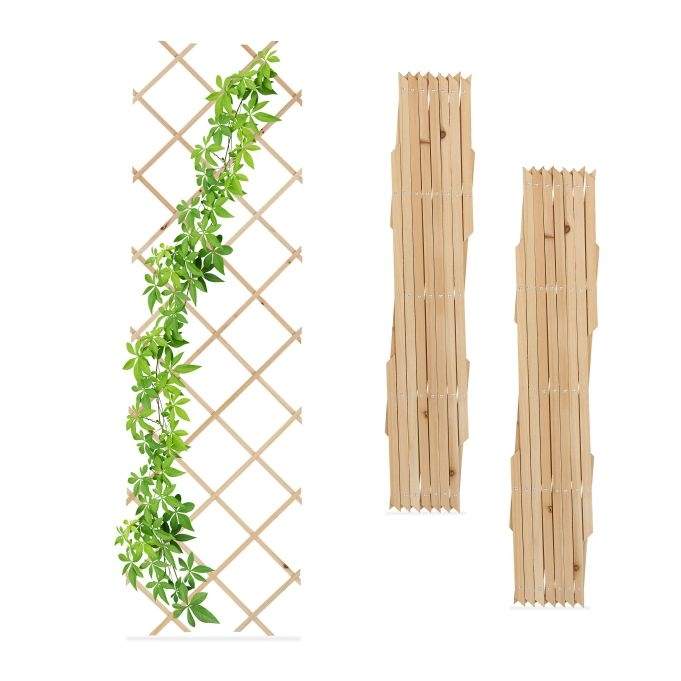 Udtrækkeligt espalier i træ, sæt med 3 stk