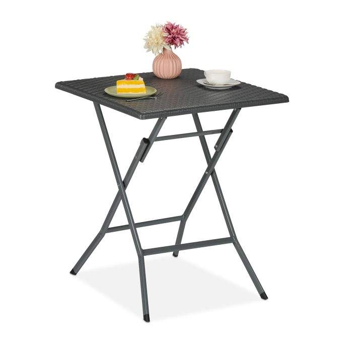 Havebord i gråt rattan look