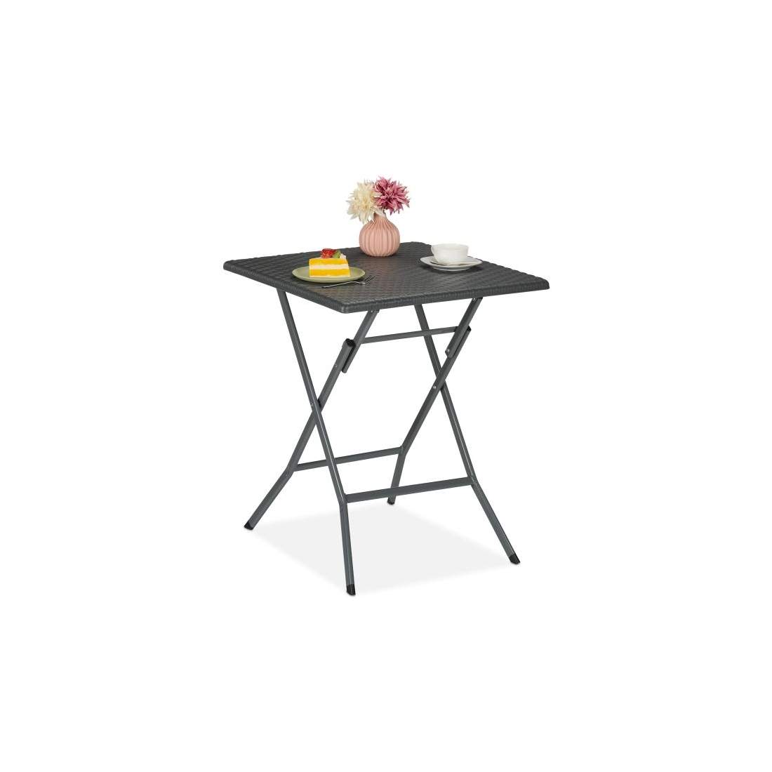 Trädgårdsbord i grå rottinglook | Hem & Hobby - Hem & Hushåll - Trädgårdsartiklar - Trädgårdsbord | Pryloteket