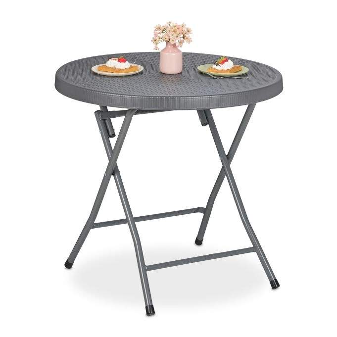 Sammenklappeligt havebord i rattan look