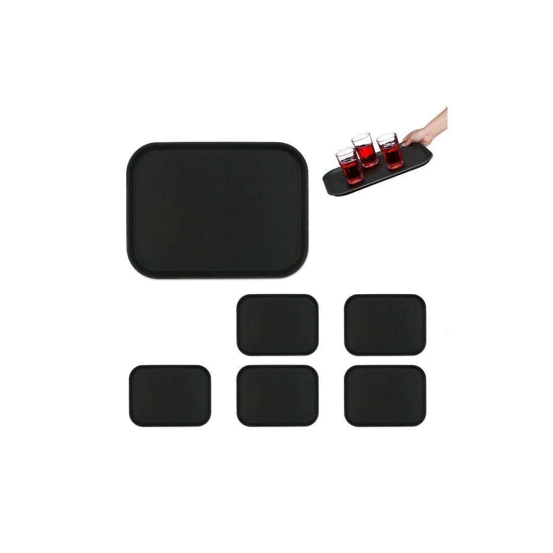 Serveringsbricka 6-pack svart | Hem & Hobby - Hem & Hushåll - Kök - Servering | Pryloteket