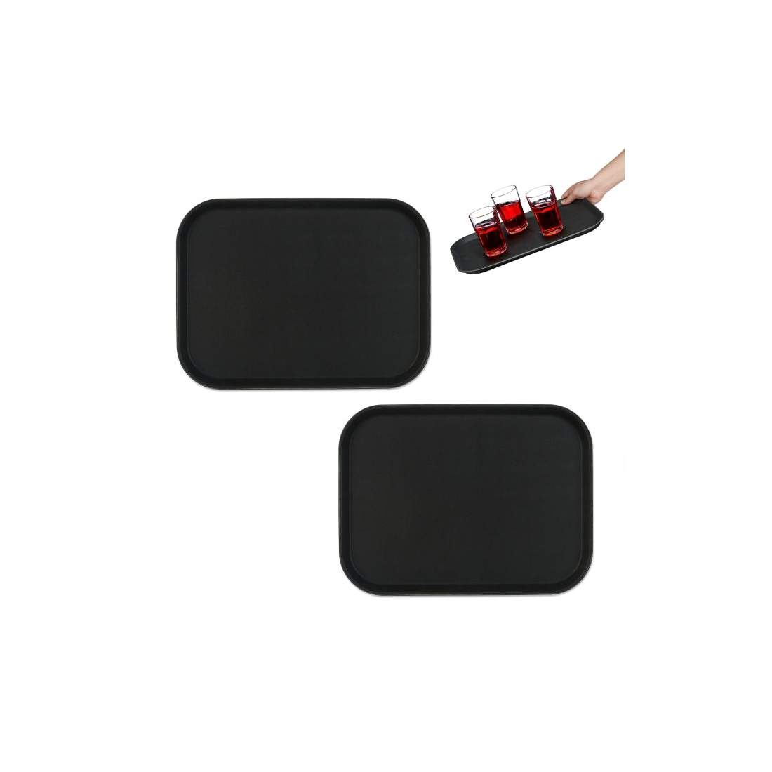 Serveringsbricka 2-pack i svart | Hem & Hobby - Hem & Hushåll - Kök - Servering | Pryloteket