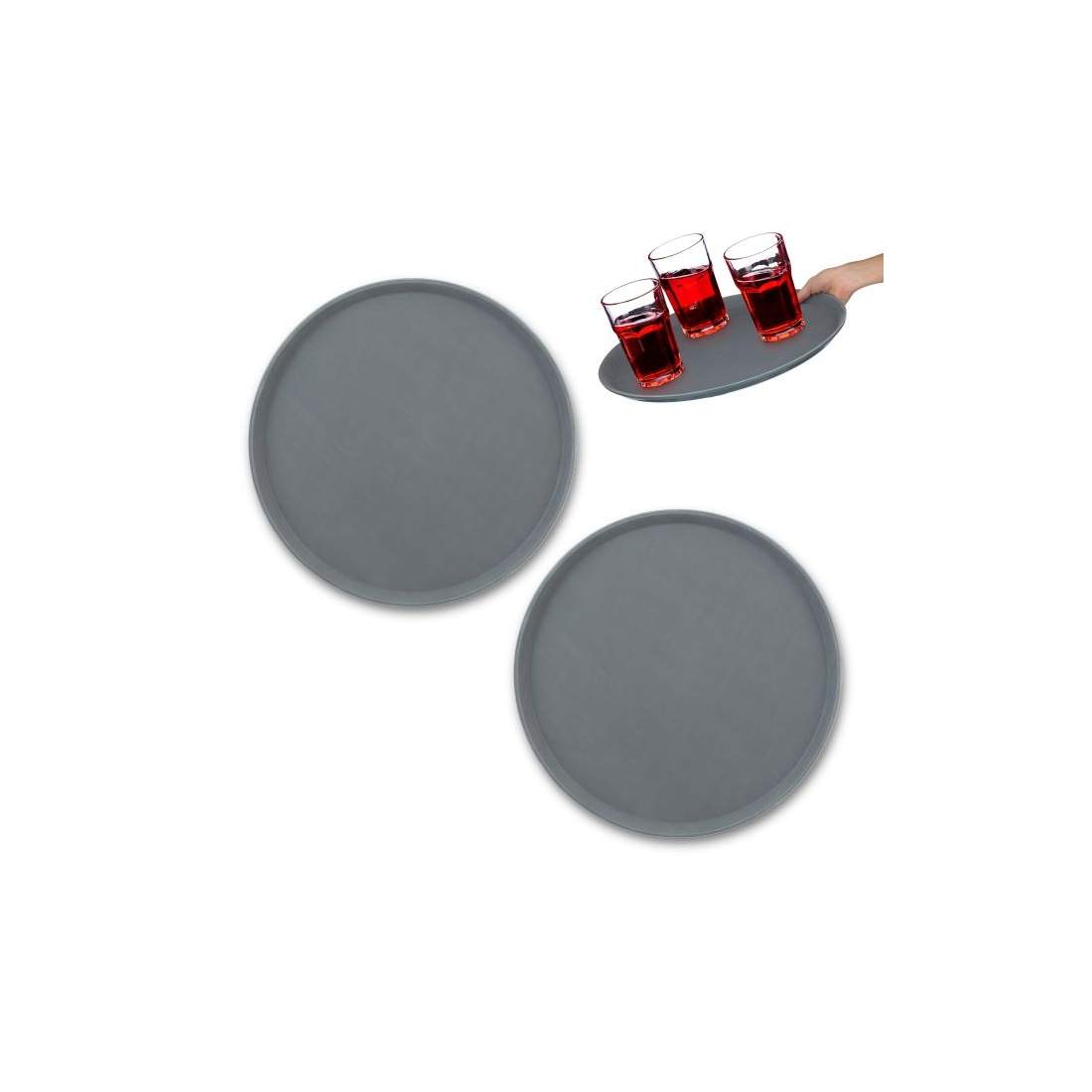 Rund serveringsbricka 2-pack 45 cm | Hem & Hobby - Hem & Hushåll - Kök - Servering | Pryloteket