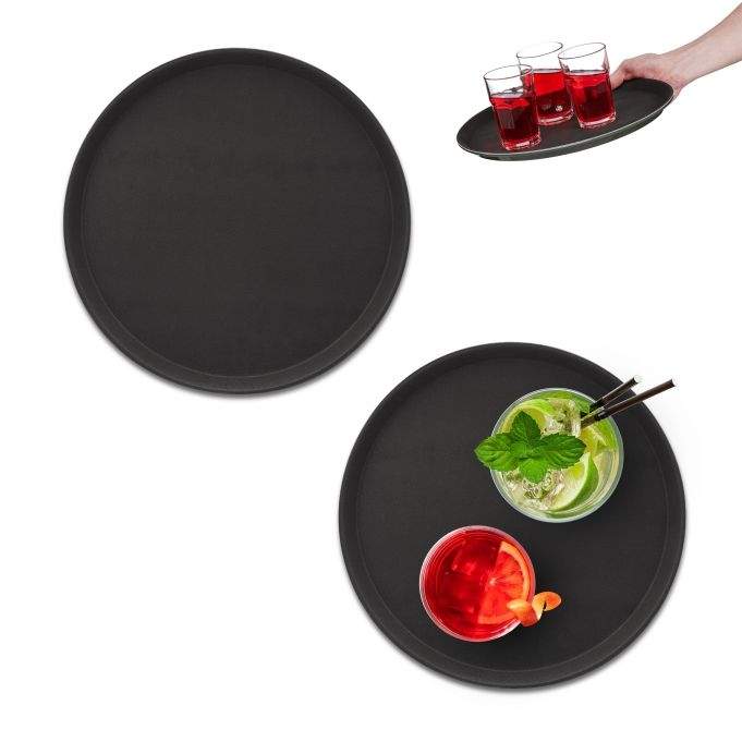 Serveringsbakke 2-pak i sort