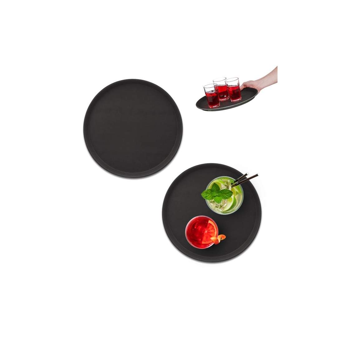 Serveringsbricka 2-pack i svart | Hem & Hobby - Hem & Hushåll - Kök - Servering | Pryloteket