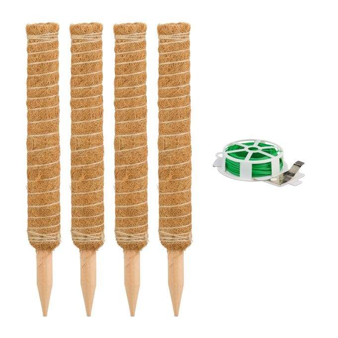 Kokospinde 4-pak 40 cm med blomstertråd