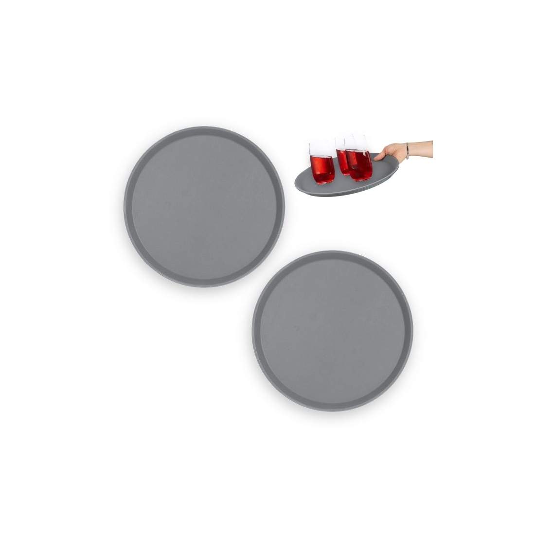 Rund serveringsbricka 2-pack 35 cm | Hem & Hobby - Hem & Hushåll - Kök - Servering | Pryloteket