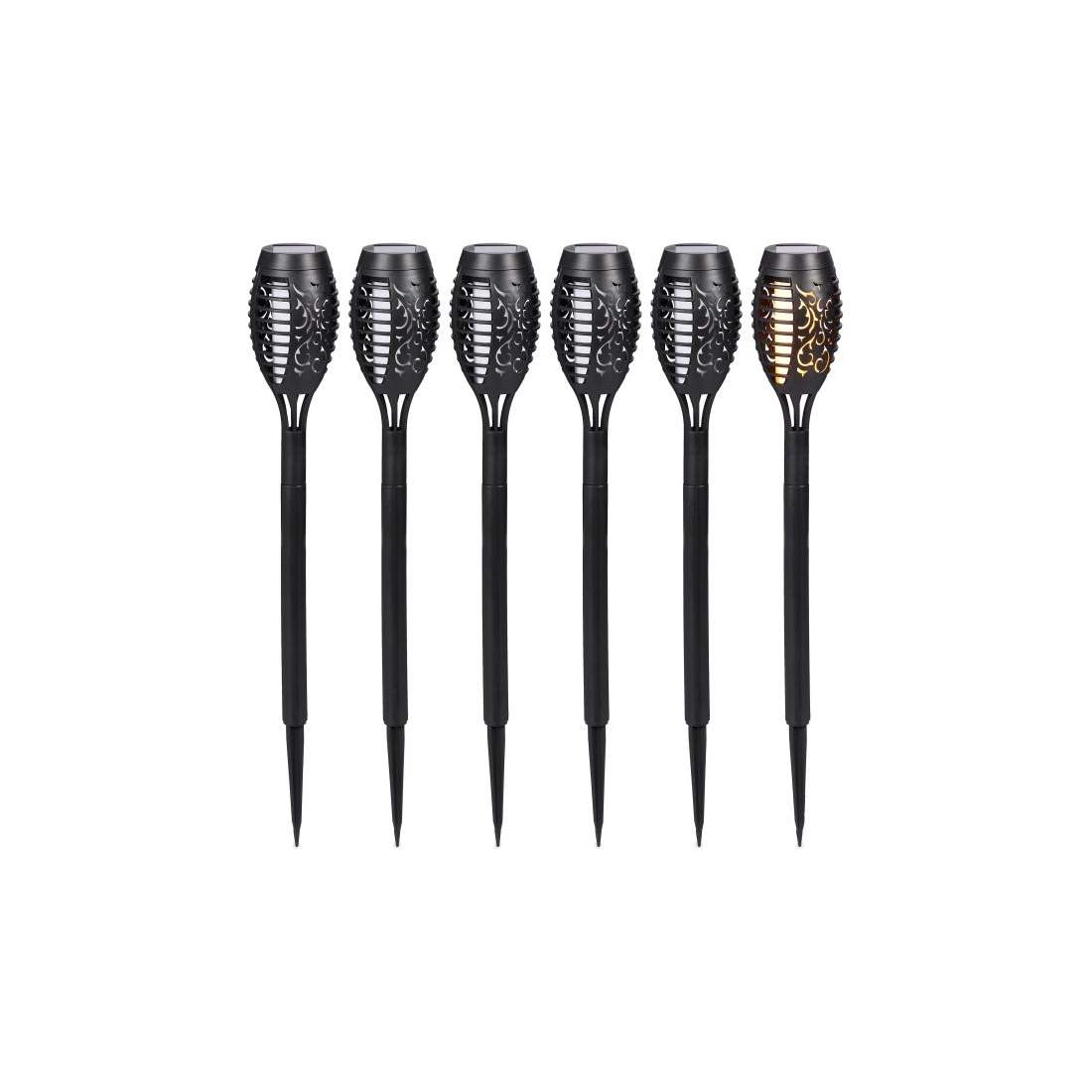 Solcellelamper fakler 6-pak