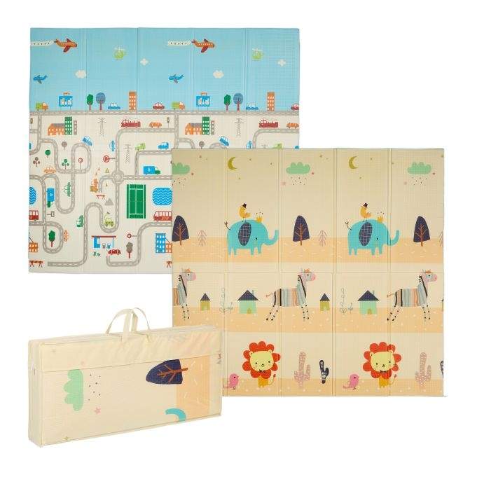 Sammenfoldelig legetæppe til dyr og vej