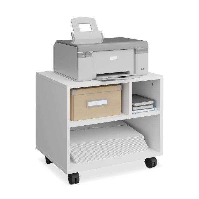 Åben rullebeholder med 3 rum