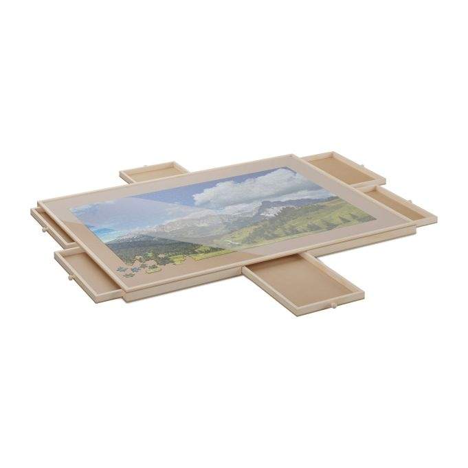 Roterende puslespil med 6 skuffer