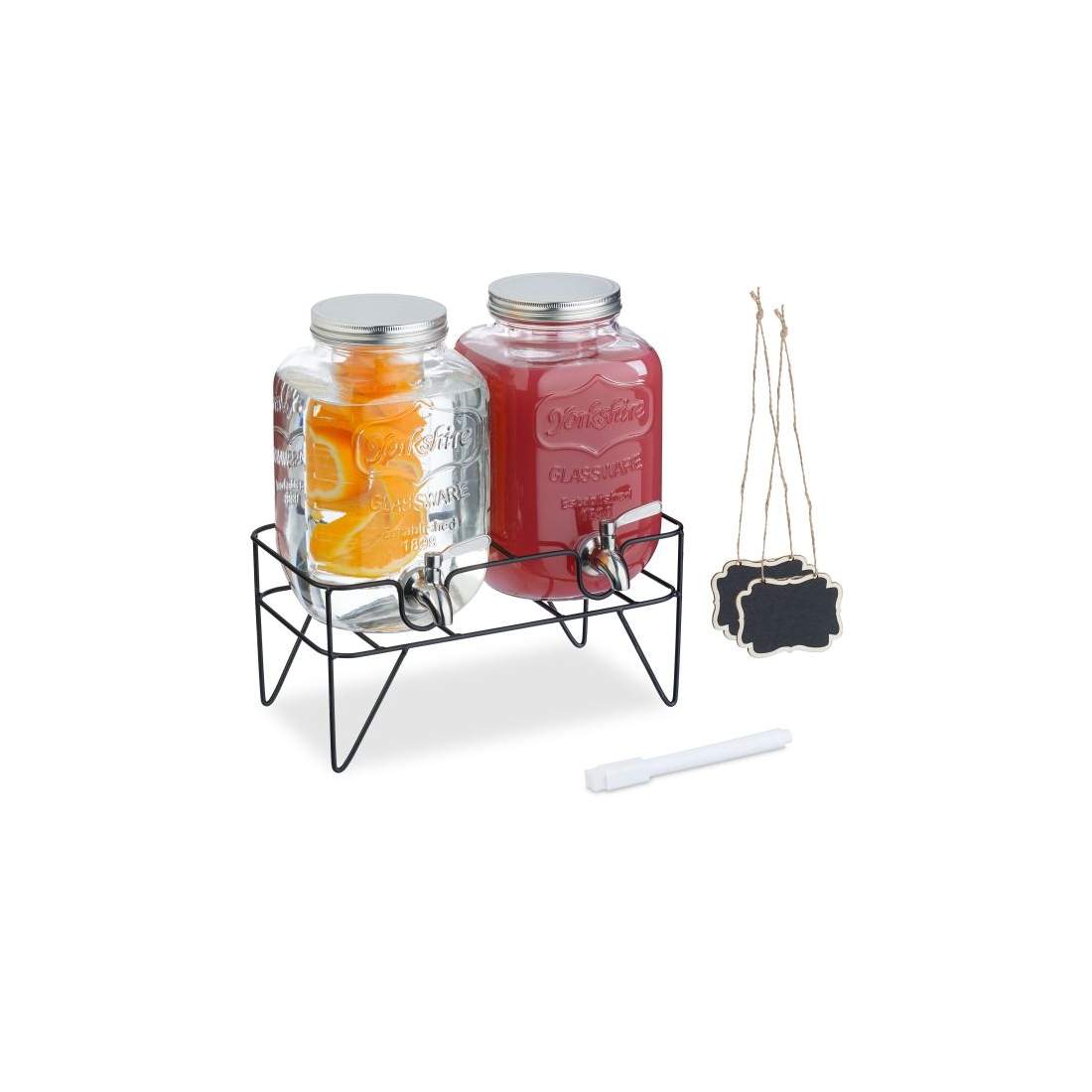 set med 2 dryckesbehållare 4L med stativ | Hem & Hobby - Hem & Hushåll - Kök - Servering | Pryloteket