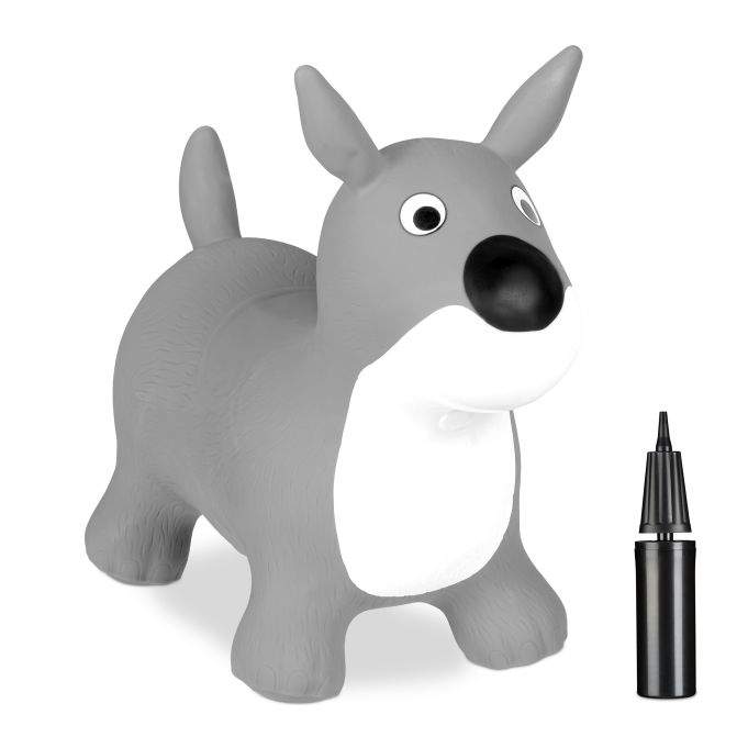 Hoppdjur hund i grått