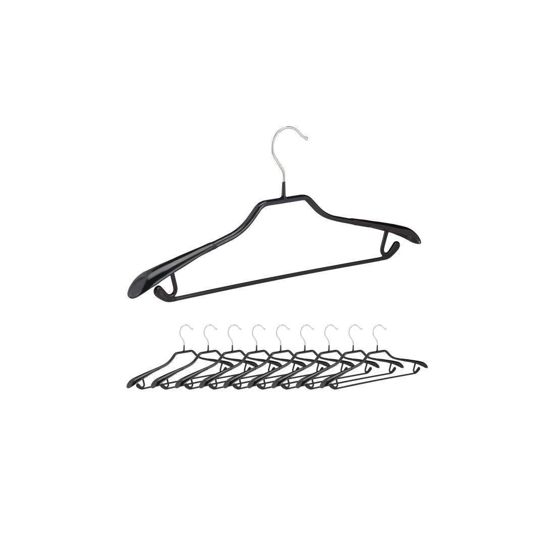 set med 10 svarta kostymhängare med halkskydd | Mode & Accessoarer - Kläder | Pryloteket