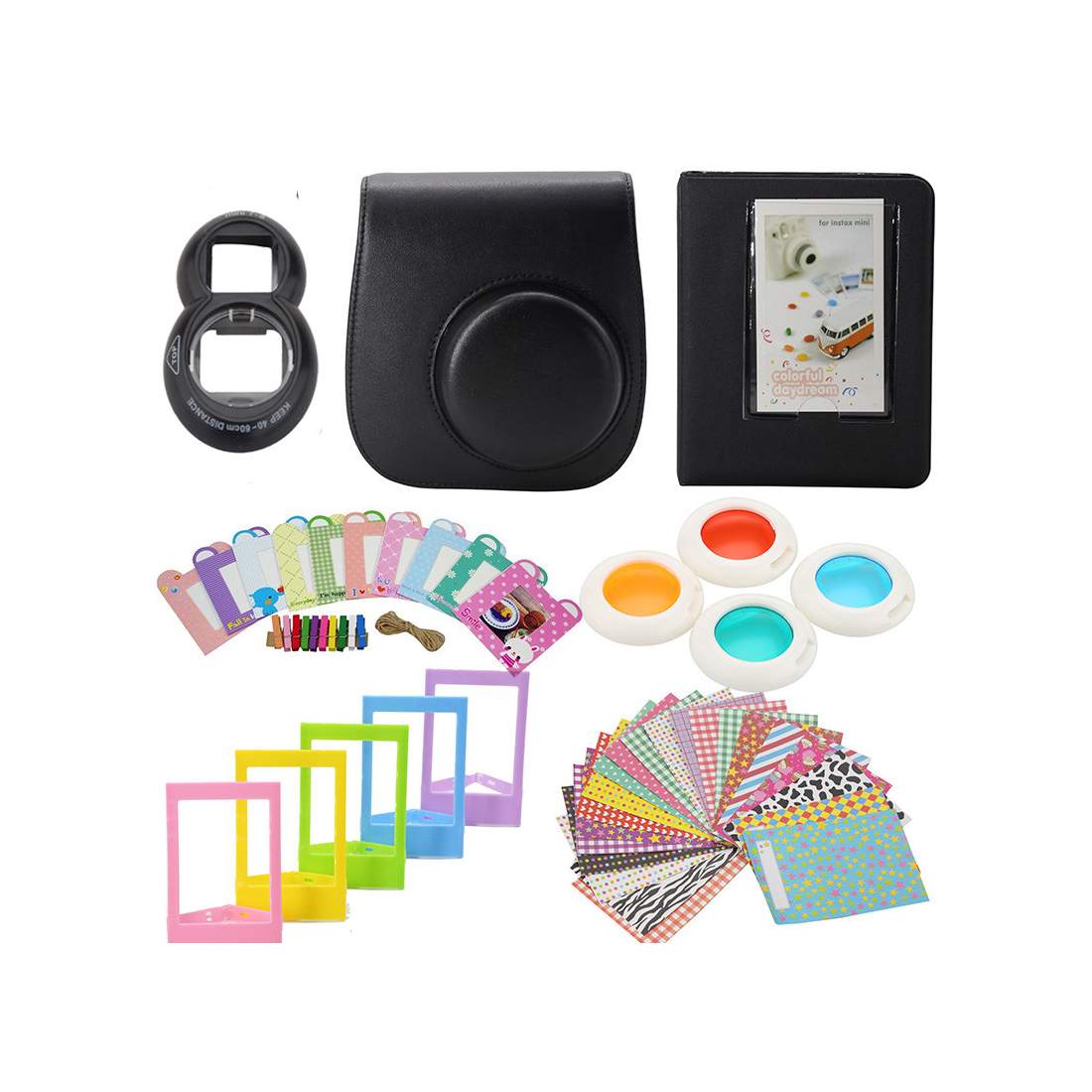 Tillbehörsset för Fujifilm Instax Mini 8 / 9 - Svart | Elektronik - Ljud & Bild - Kameror & Tillbehör - Kameratillbehör - Fujifilm Instax Tillbehör | Pryloteket