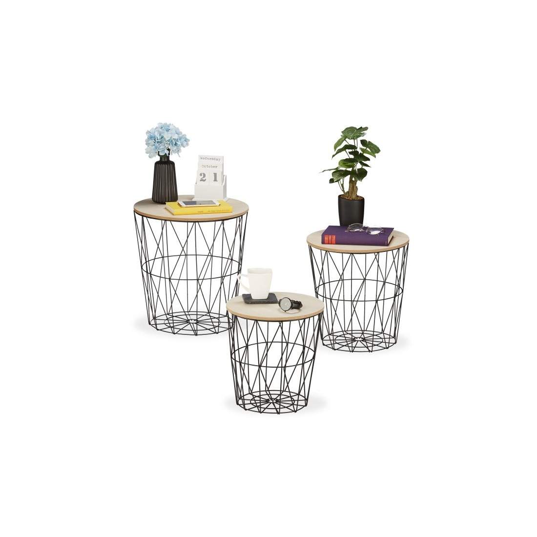 Korgbord - set om 3 | Hem & Hobby - Hem & Hushåll - Sovrum | Pryloteket