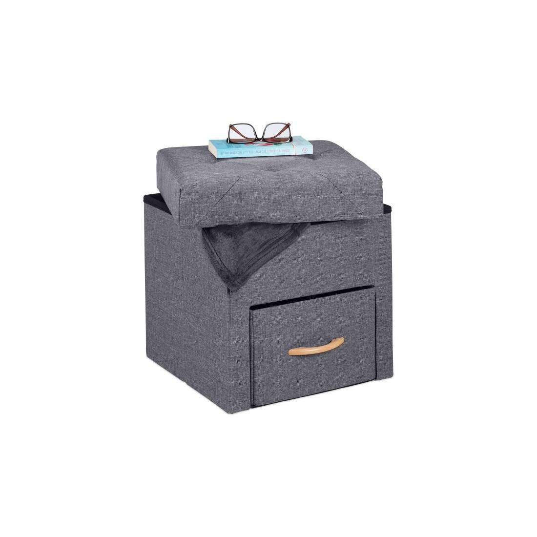 Grå pall med förvaringsutrymme | Elektronik - Ljud & Bild - TV-Tillbehör - Fjärrkontroller | Pryloteket