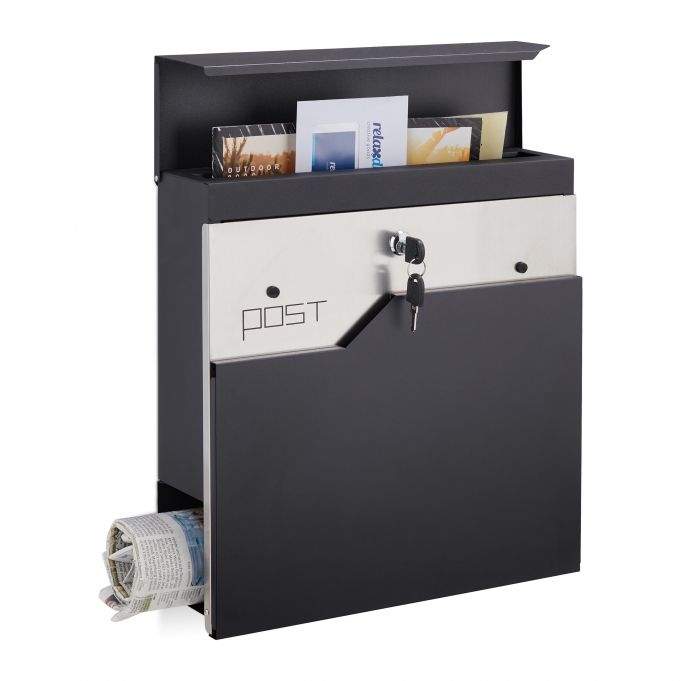 Brevkasse med avisholder