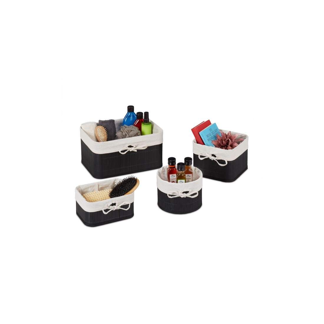 Bambu förvaringskorgar set om 4 | Elektronik - Ljud & Bild - TV-Tillbehör - Fjärrkontroller | Pryloteket