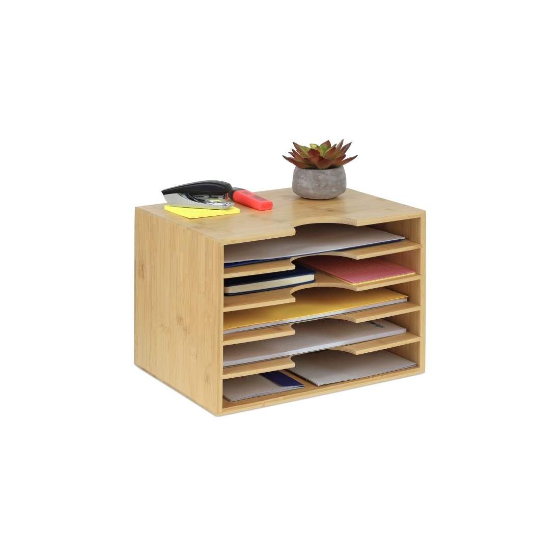 Brevbricka i bambu med 5 fack | Hem & Hobby | Pryloteket