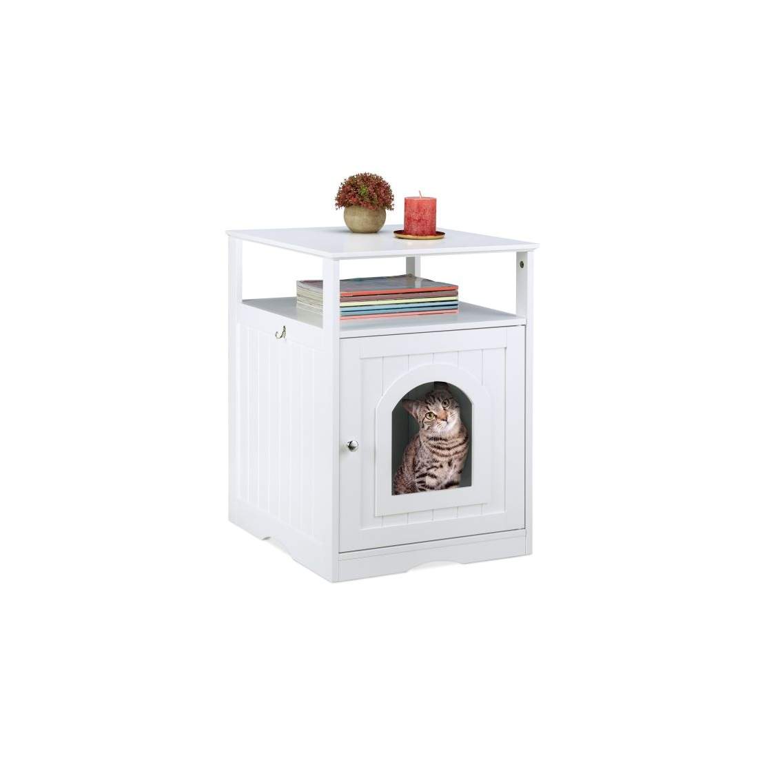 Vitt kattskåp med hylla | Hem & Hobby - Husdjur - Katt | Pryloteket