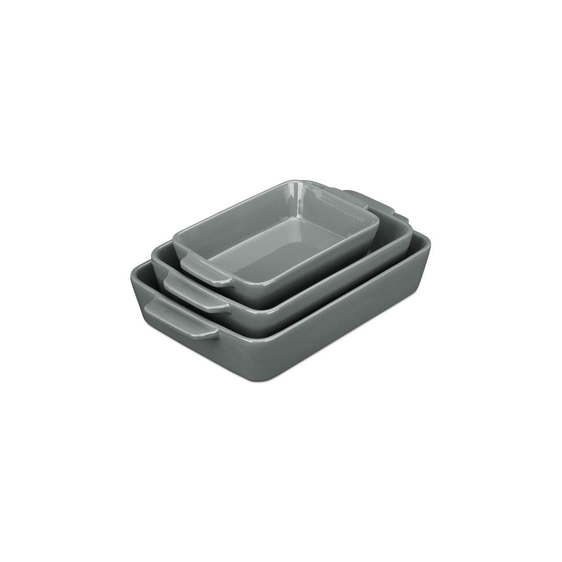 Ugnsform keramik set om 3 grå | Hem & Hobby - Hem & Hushåll - Kök - Köksredskap - Ugnsformar | Pryloteket