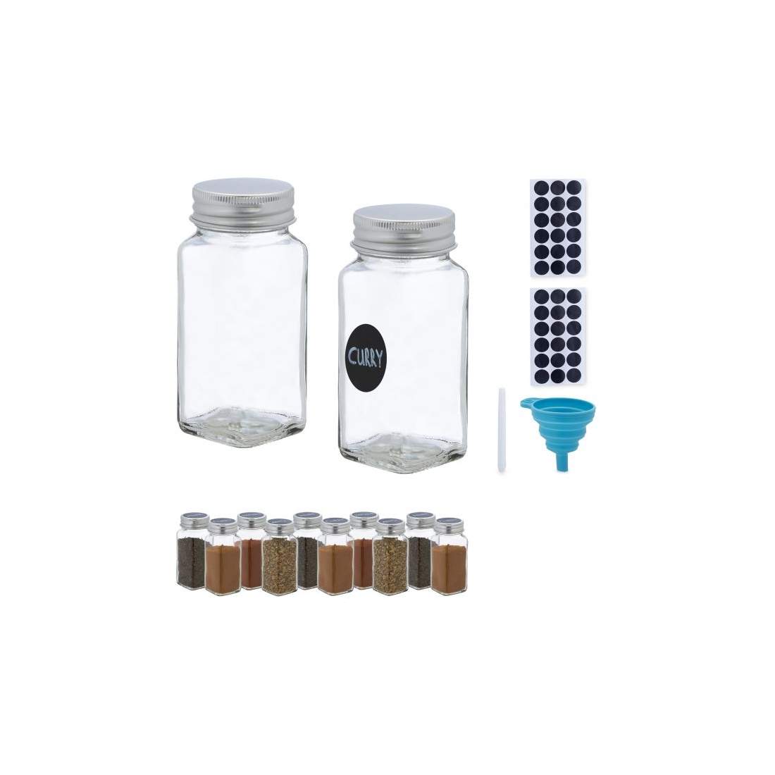 Set med 12 kryddburkar | Hem & Hobby - Hem & Hushåll - Kök - Köksförvaring - Kryddförvaring | Pryloteket