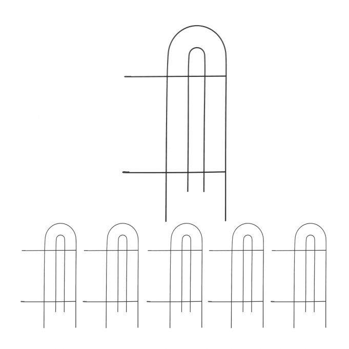 metal blomsterbed hegn i 6 dele