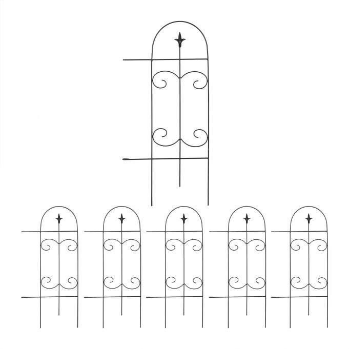 metal blomsterbed hegn i 6 dele