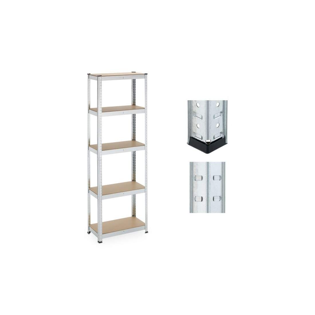 Galvaniserade hyllplan för hög belastning med 5 nivåer | Hem & Hobby | Pryloteket