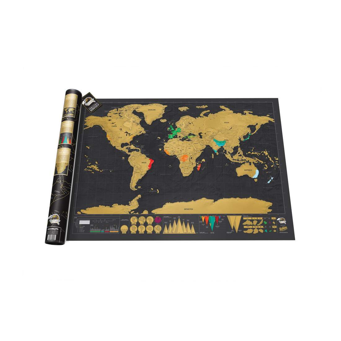 Scratch Map Deluxe Version - Skrapbar Karta | Hem & Hobby - Hem & Hushåll - Inredning & Dekoration - Bords- & Väggdekoration | Pryloteket