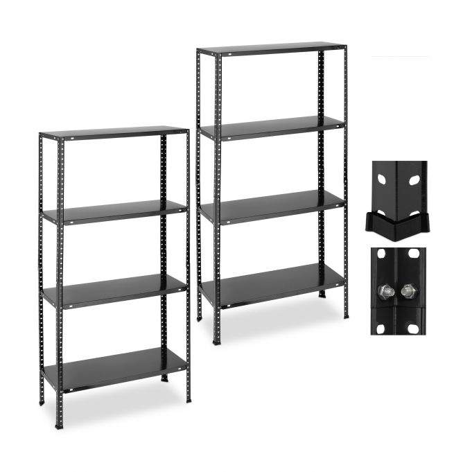 Reoler til tunge køretøjer 2 stk 4 etager sort