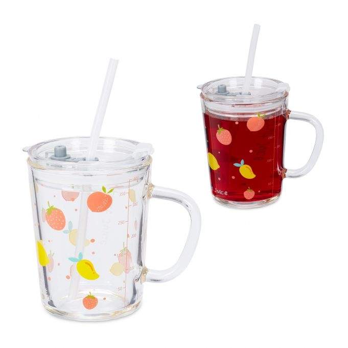 sæt med 2 børneglas med frugtmotiver