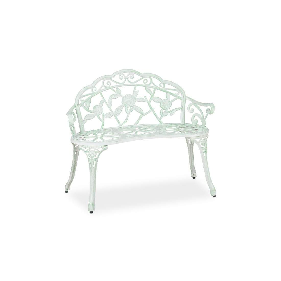 Trädgårdsbänk grönvit med rosor | Hem & Hobby - Hem & Hushåll - Balkong | Pryloteket