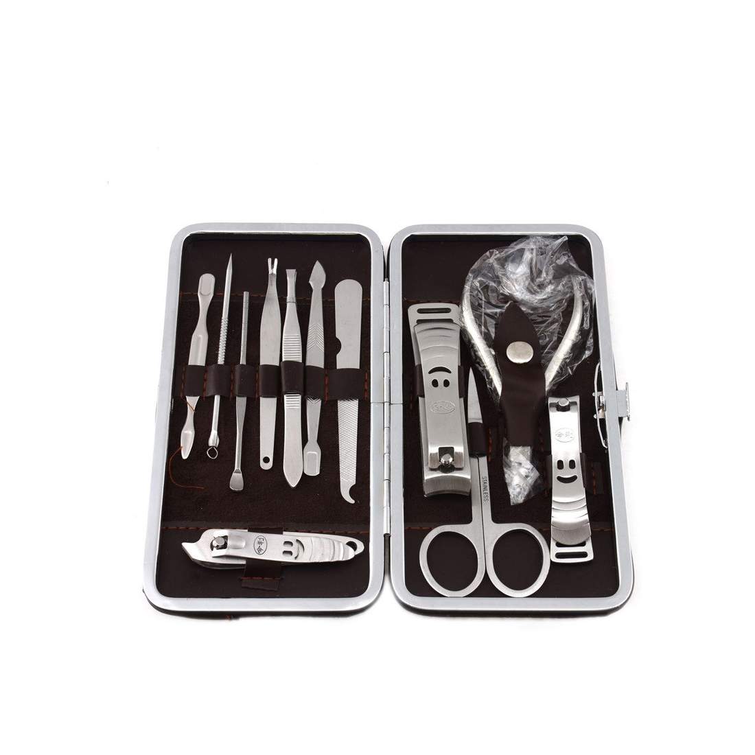 Beautysæt med 12 dele i et elegant etui