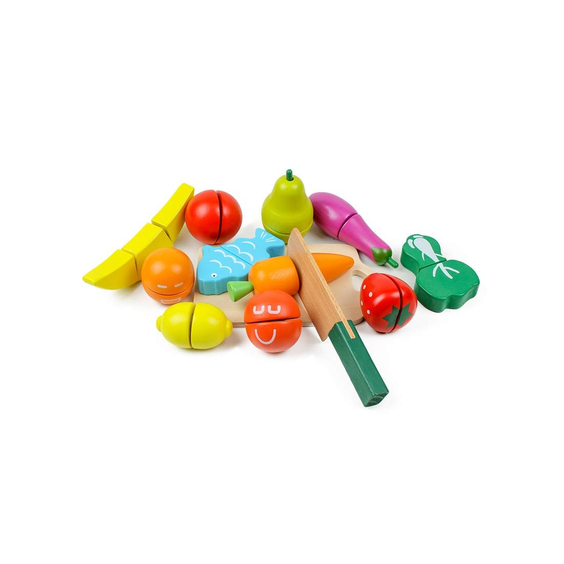 Träfruktgrönsaksmat för skärning 13st Ekoleksaker | Leksaker & Spel - Leksaker | Pryloteket