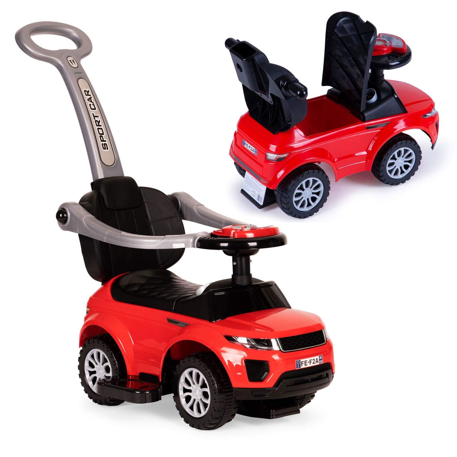 Rider walker pusher 3i1 legetøjsbil superbil, rød