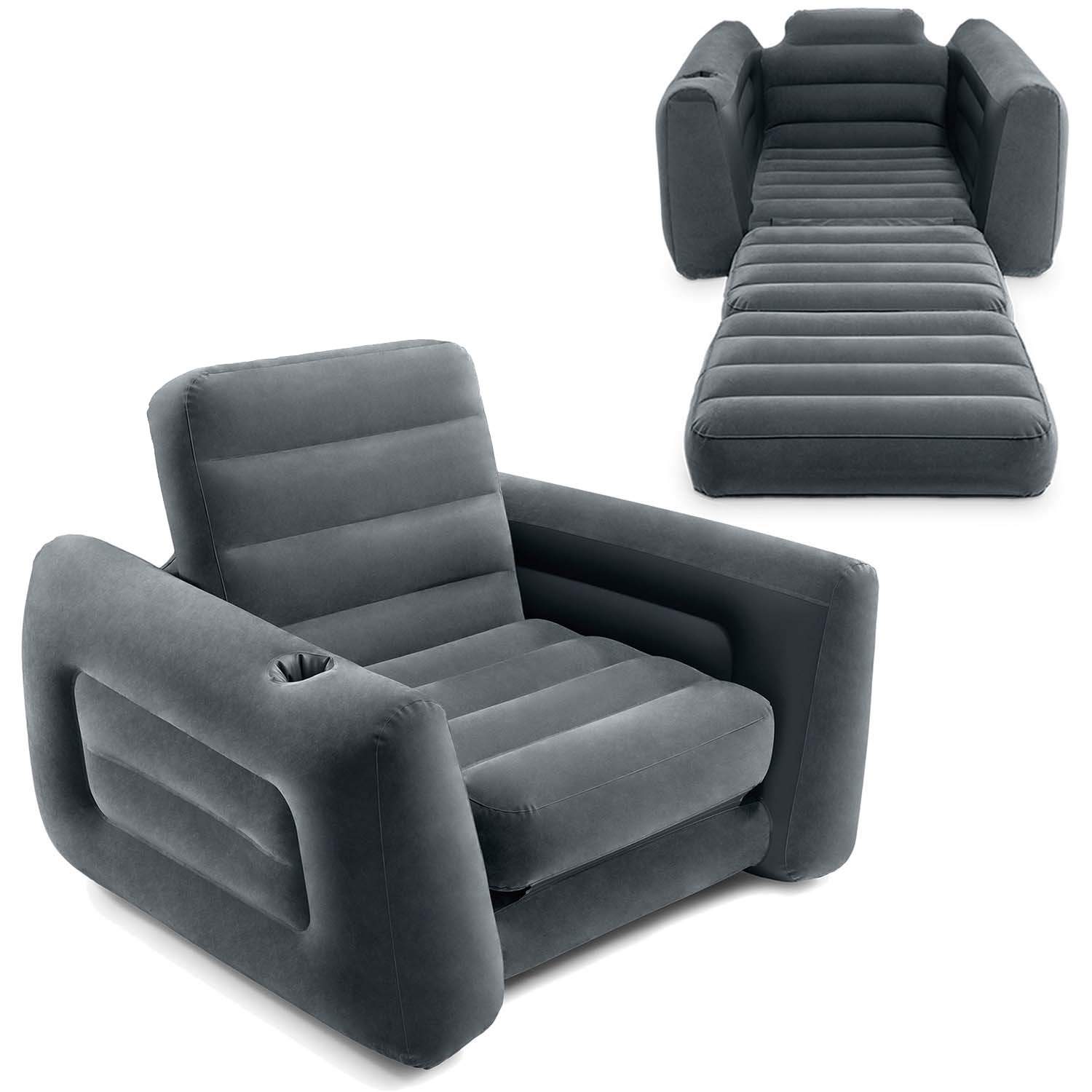 Oppustelig lænestol, madras, daybed, seng 2i1 INTEX - 221x107x66 cm