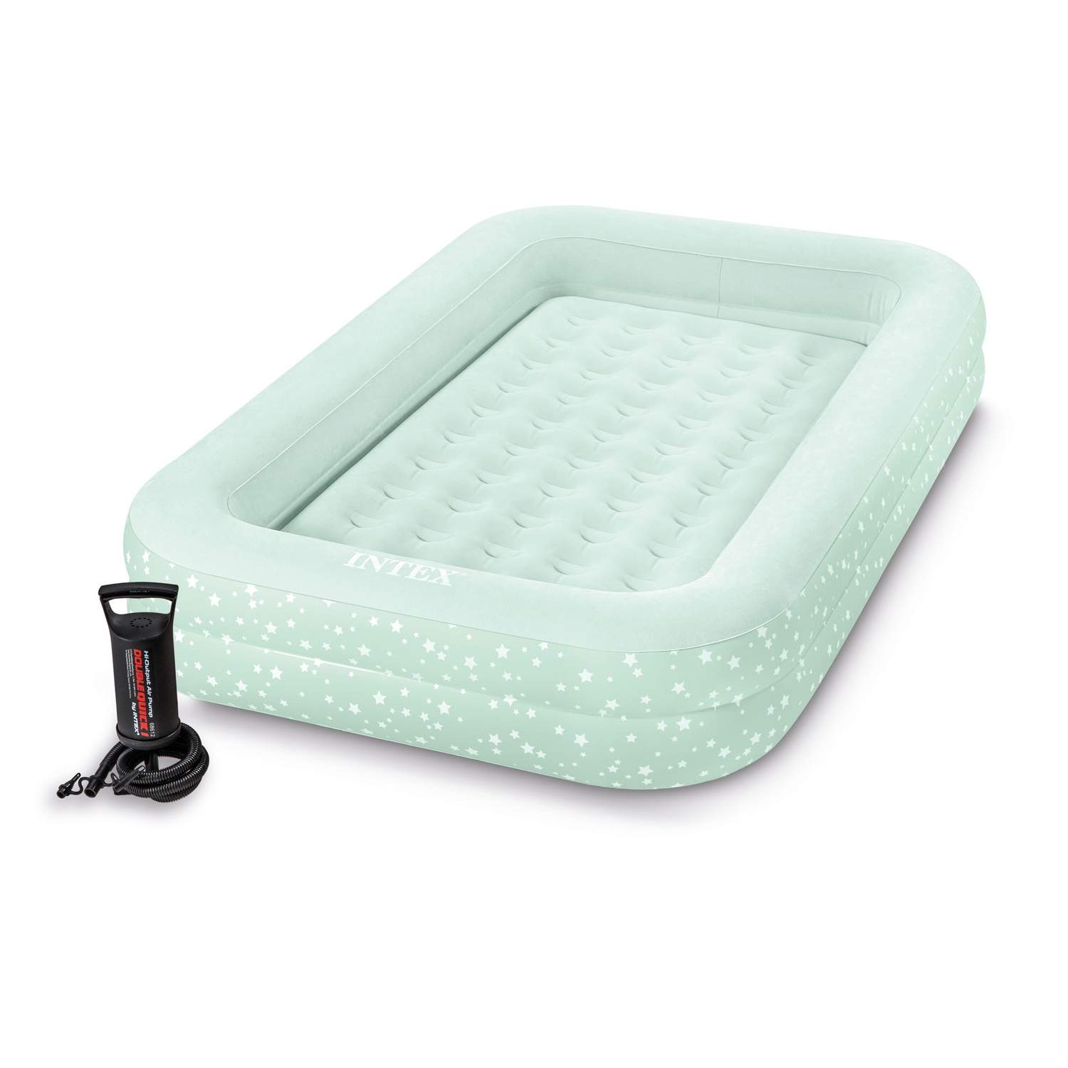 Oppustelig seng til et barn + pumpe INTEX 66810