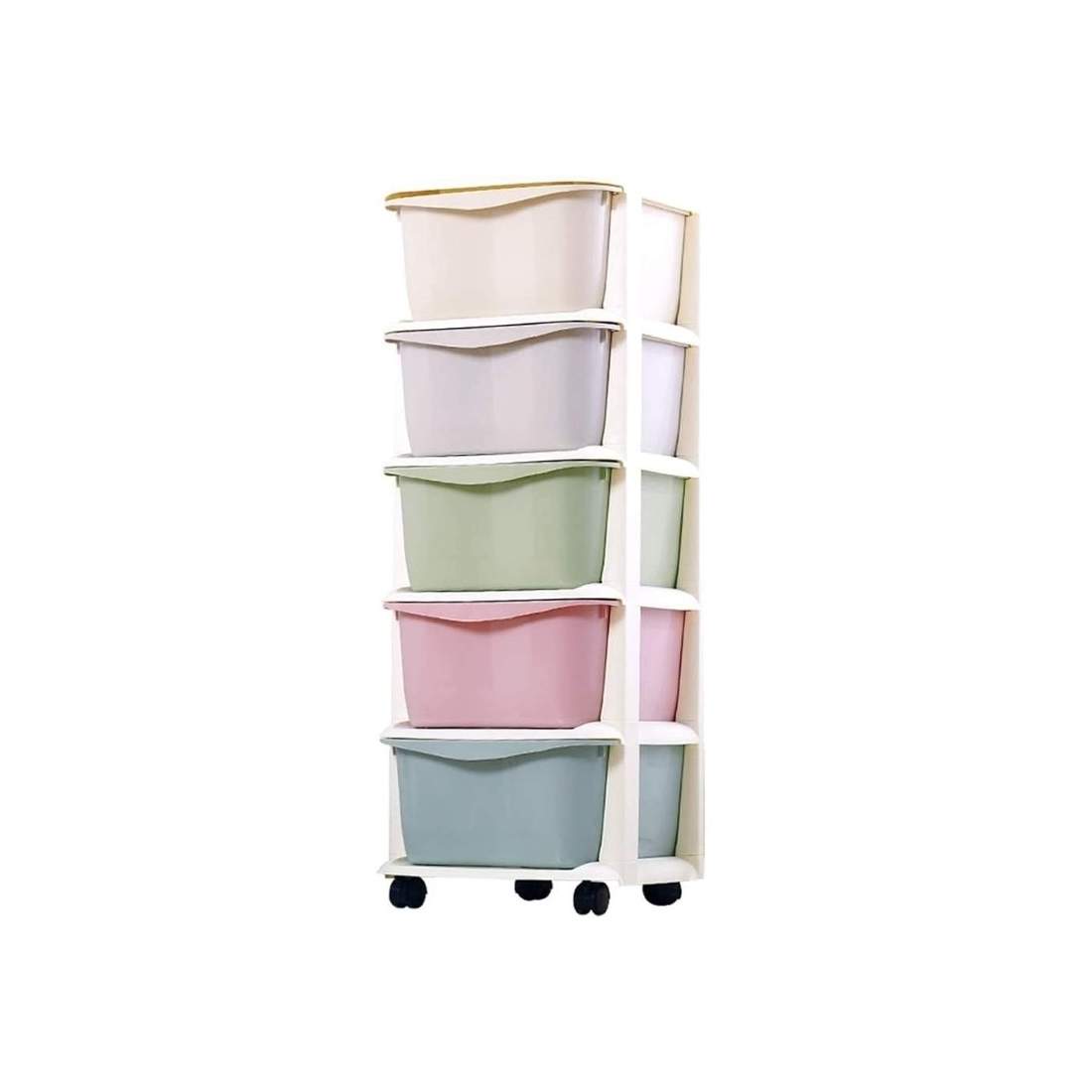 Plasthylla på hjul för barn, skåp med lådor | Hem & Hobby - Övrigt | Pryloteket