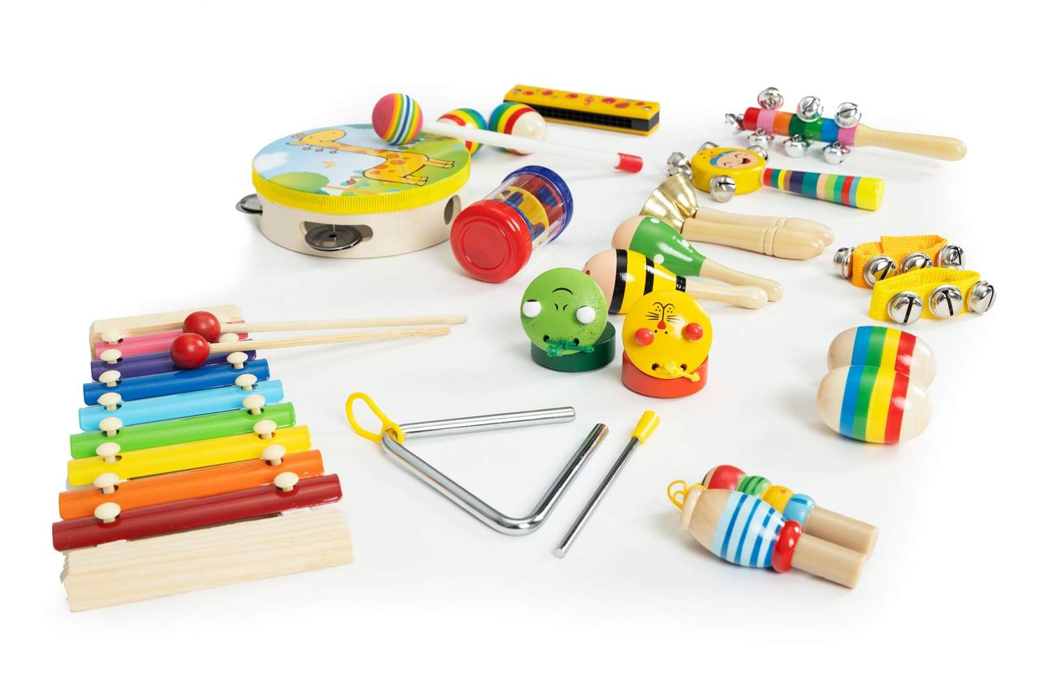 Musikinstrumentsæt i træ til børn, 14 instrumenter fra ECOTOYS