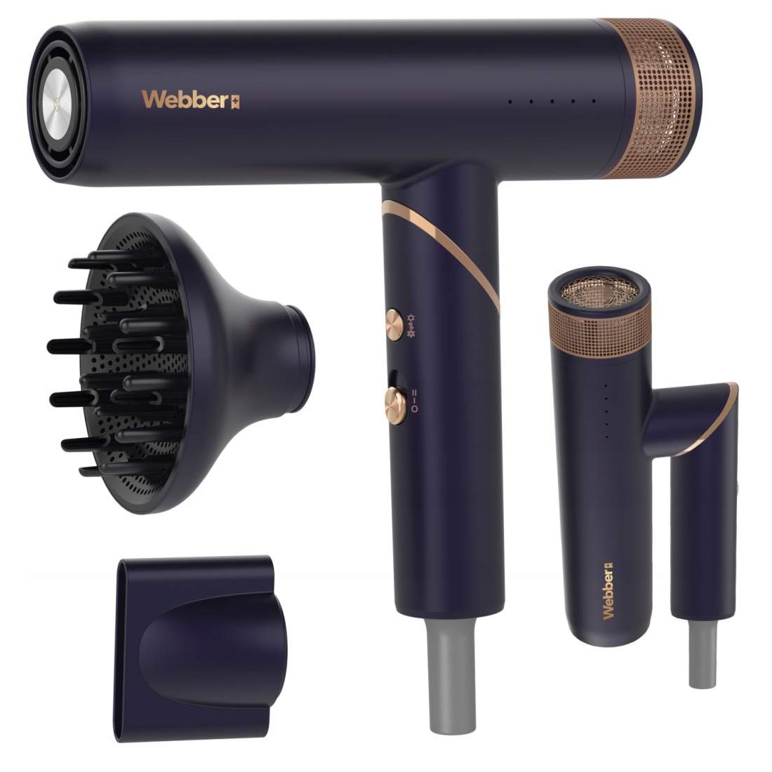 2-i-1 hårtork med jonisering och reglering STELLA WEBBER | Elektronik - Kablar & Adaptrar - Adaptrar & Signalomvandlare - Ljud | Pryloteket