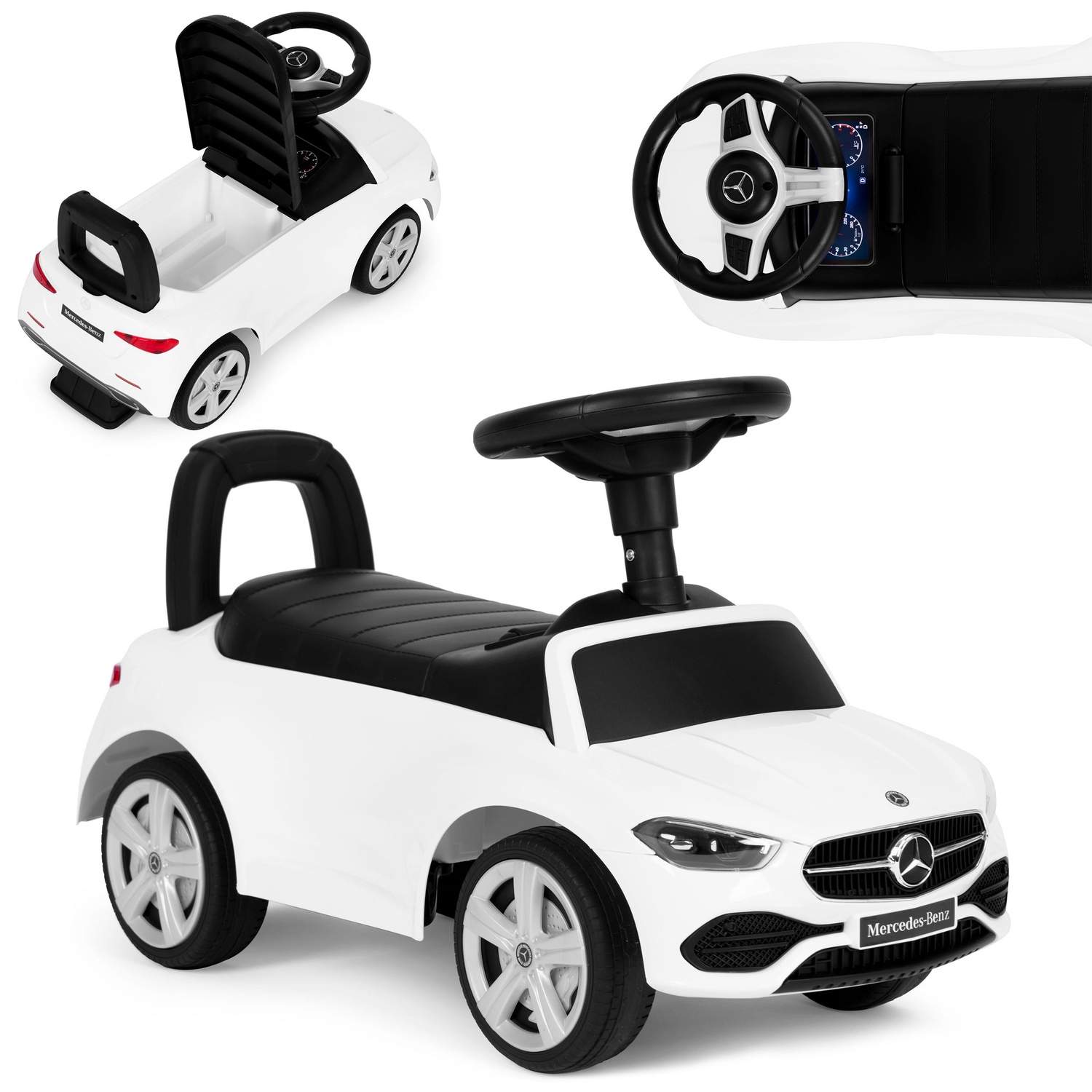 Kørebil Mercedes C KLASSE interaktive rat lyder hvidt
