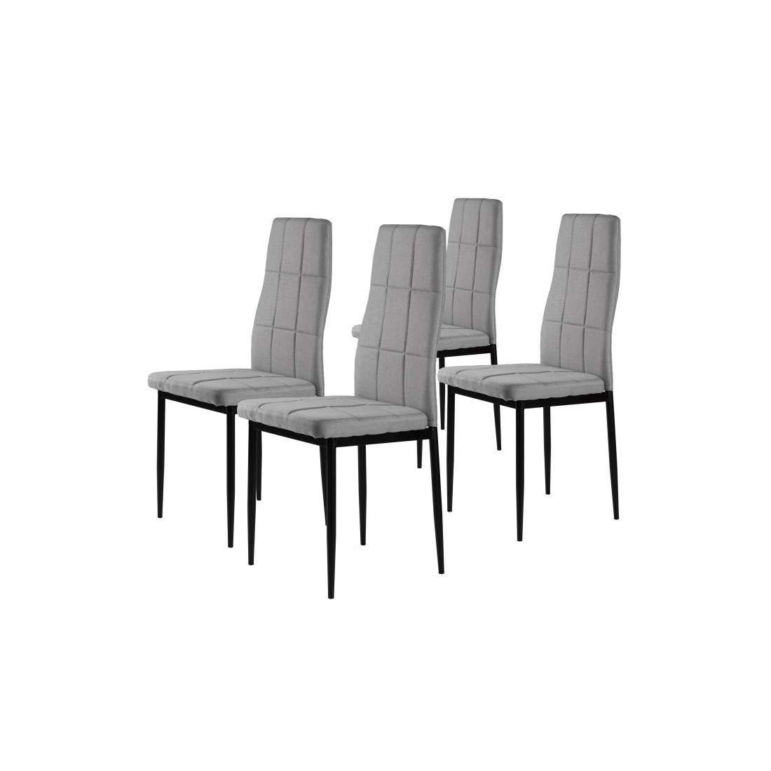 Set med 4 stoppade tuftade stolar för matsal och vardagsrum, 4 delar, grå | Hem & Hobby - Hem & Hushåll - Kök | Pryloteket