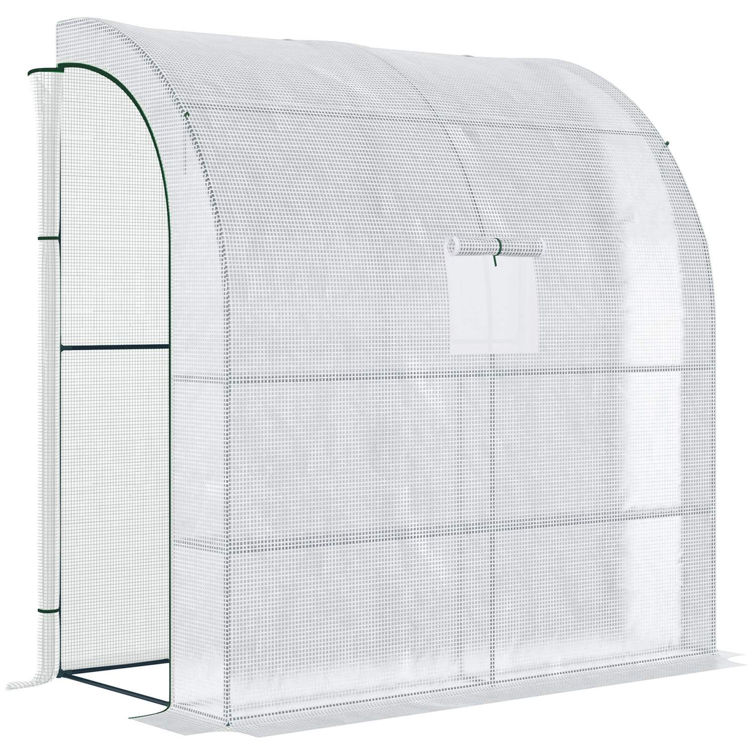 Folie drivhus tomat drivhus 200x100x215cm med netvinduer og rulledøre UV-beskyttelse i hvid til planter og have