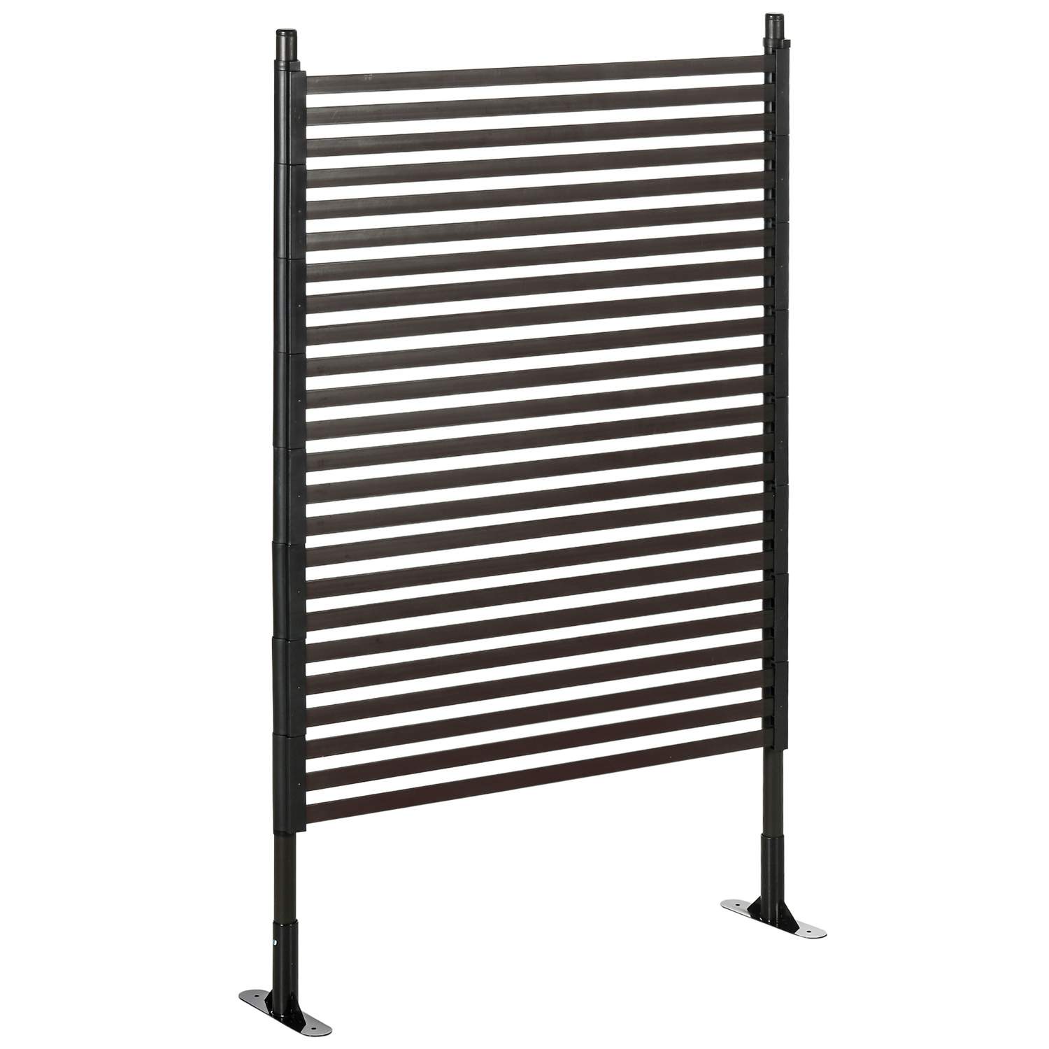 Havehegn plug-in hegn dekorativt 93 x 150 cm damhegn med fod til altanterrasse i brun, ideel til have og landskabspleje