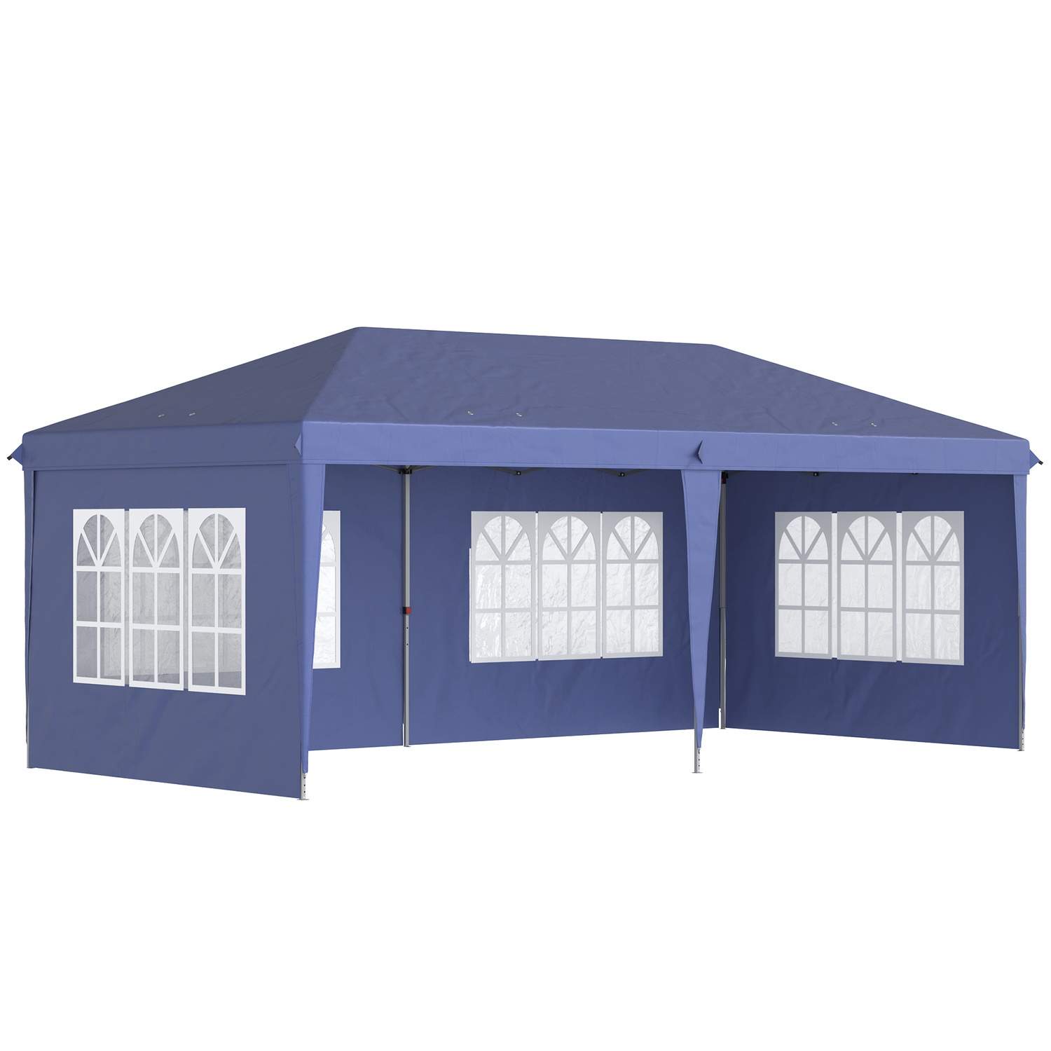 Pavillon 2,95 x 5,85 m partytelt, foldepavillon med UV-beskyttelse, pop-up pavillon med vinduer & sidevægge, havetelt lavet af O